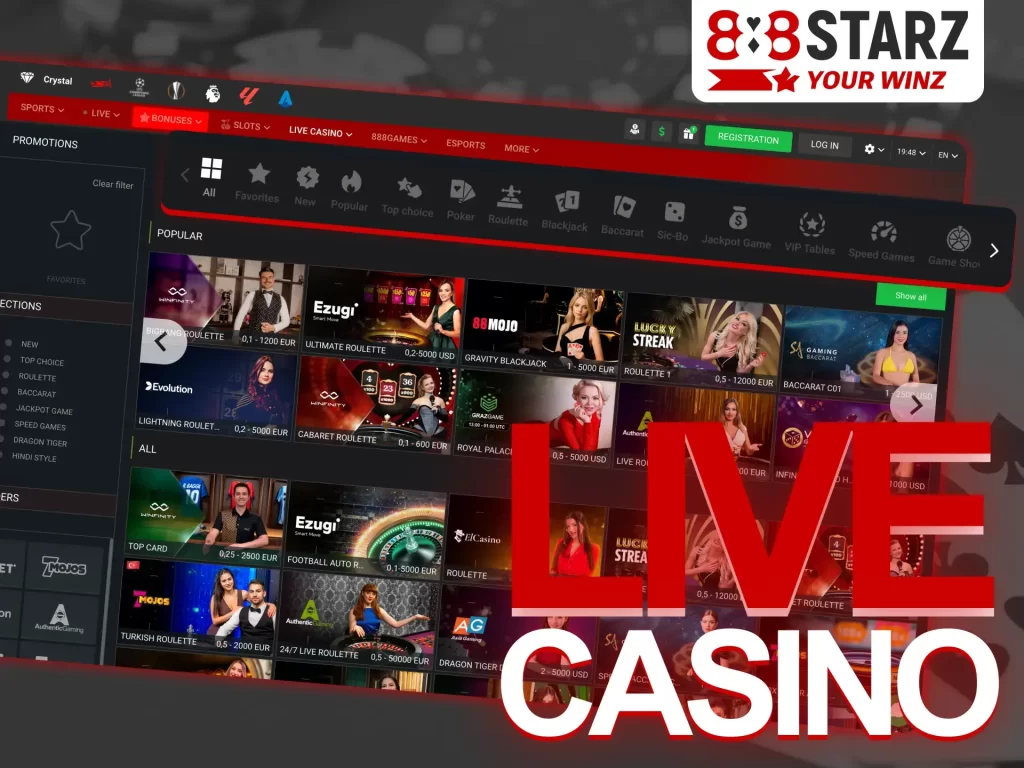 Live casino 888starz